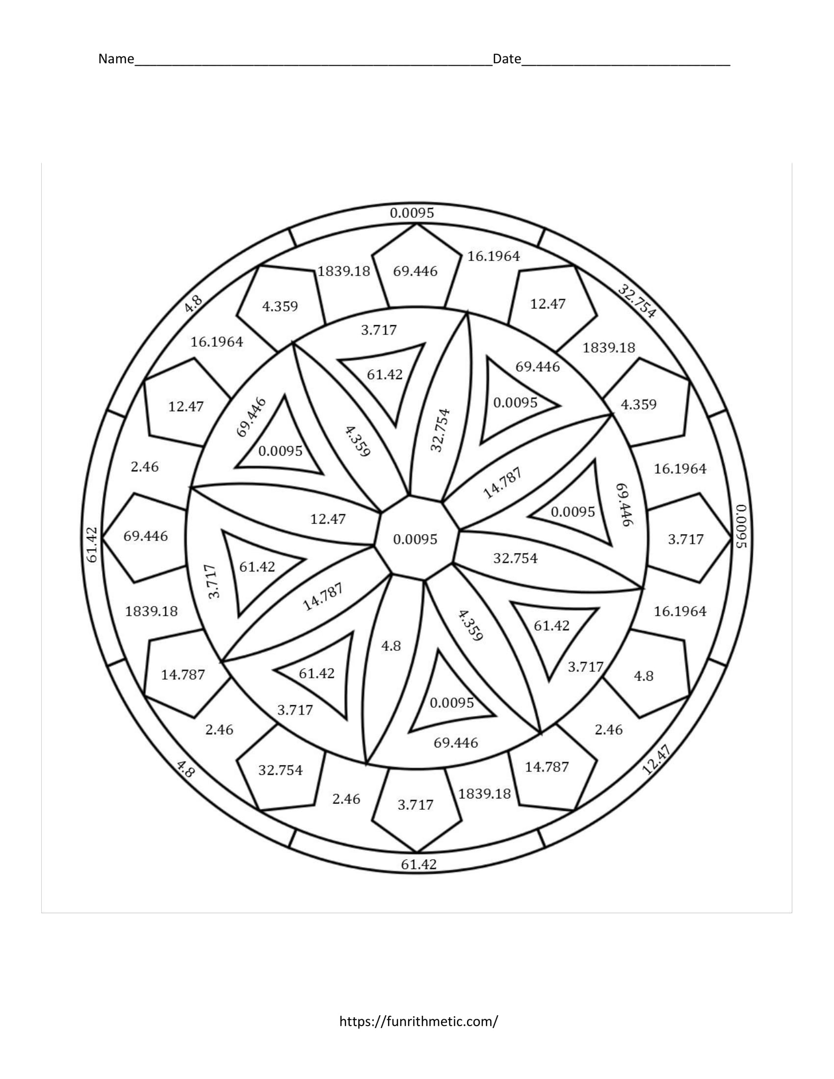 Multiplying Decimals Colornumber throughout Color By Number Multiplication Worksheet