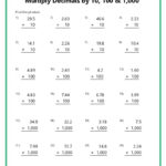 Multiplying Decimals Worksheets For Multiplication Of Decimals Worksheets With Answers