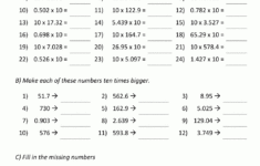 Multiplying Decimals10 100 with regard to Multiplication with Decimals Worksheets