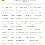 Multiplying Decimals10 100 Worksheets Within Multiplication Of Decimals By 10 100 And 1000 Worksheets
