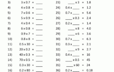 Multiplying Decimalswhole Numbers within Whole Number Multiplication Worksheets