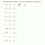 Multiplying Fractions Worksheet Intended For Cross Multiplication Practice Sheet