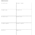 Multiplying Monomials Worksheets Intended For Multiplication Of Monomials Worksheet