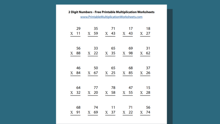 2 Digit by 2 Digit Multiplication Free Worksheets 2 Digit by 2 Digit Multiplication Free Worksheets
