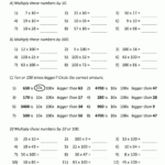 Multiplying10 And 100 Worksheets For Multiplication Of Large Numbers Worksheet