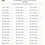 Multiplying10 And 100 Worksheets Regarding Math Multiplication Worksheet Generator