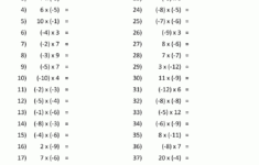 Negative Number Multiplication with Multiplication Of Negative Numbers Worksheet