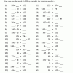 Number Bonds Worksheets To 100 Regarding Multiplication Number Bonds Worksheets