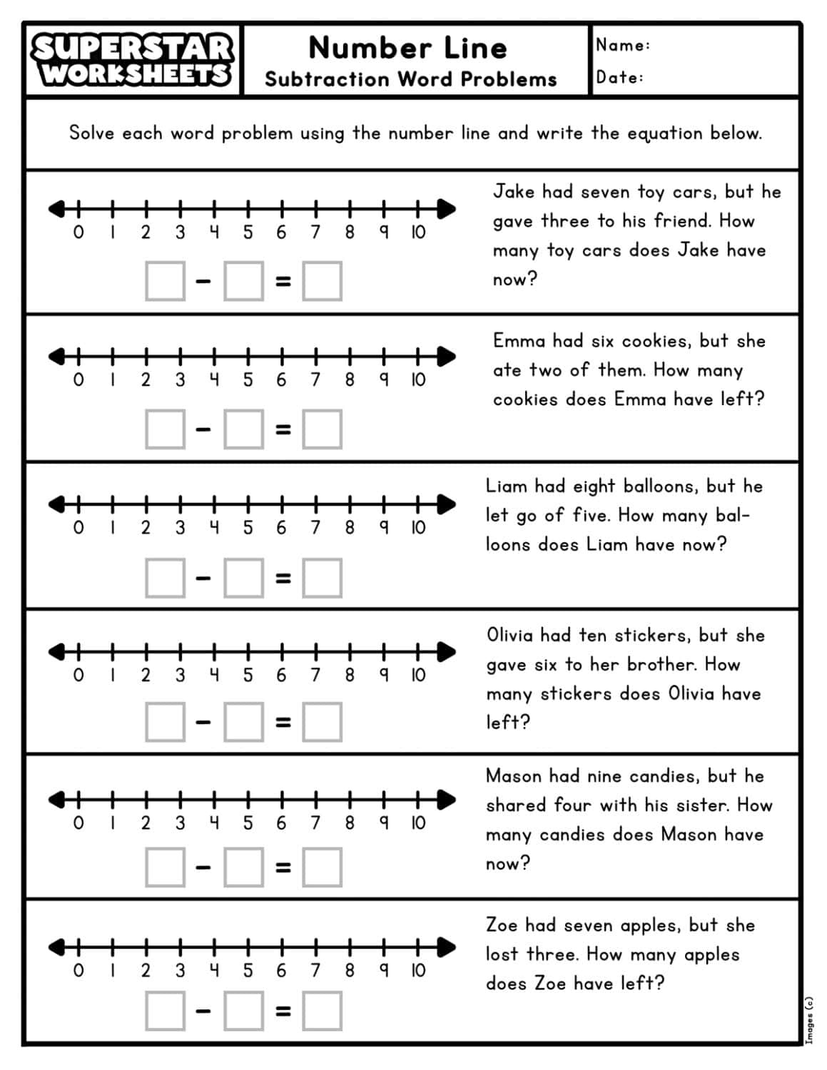 Number Lines - Superstar Worksheets in Multiplication with Number Lines Worksheet