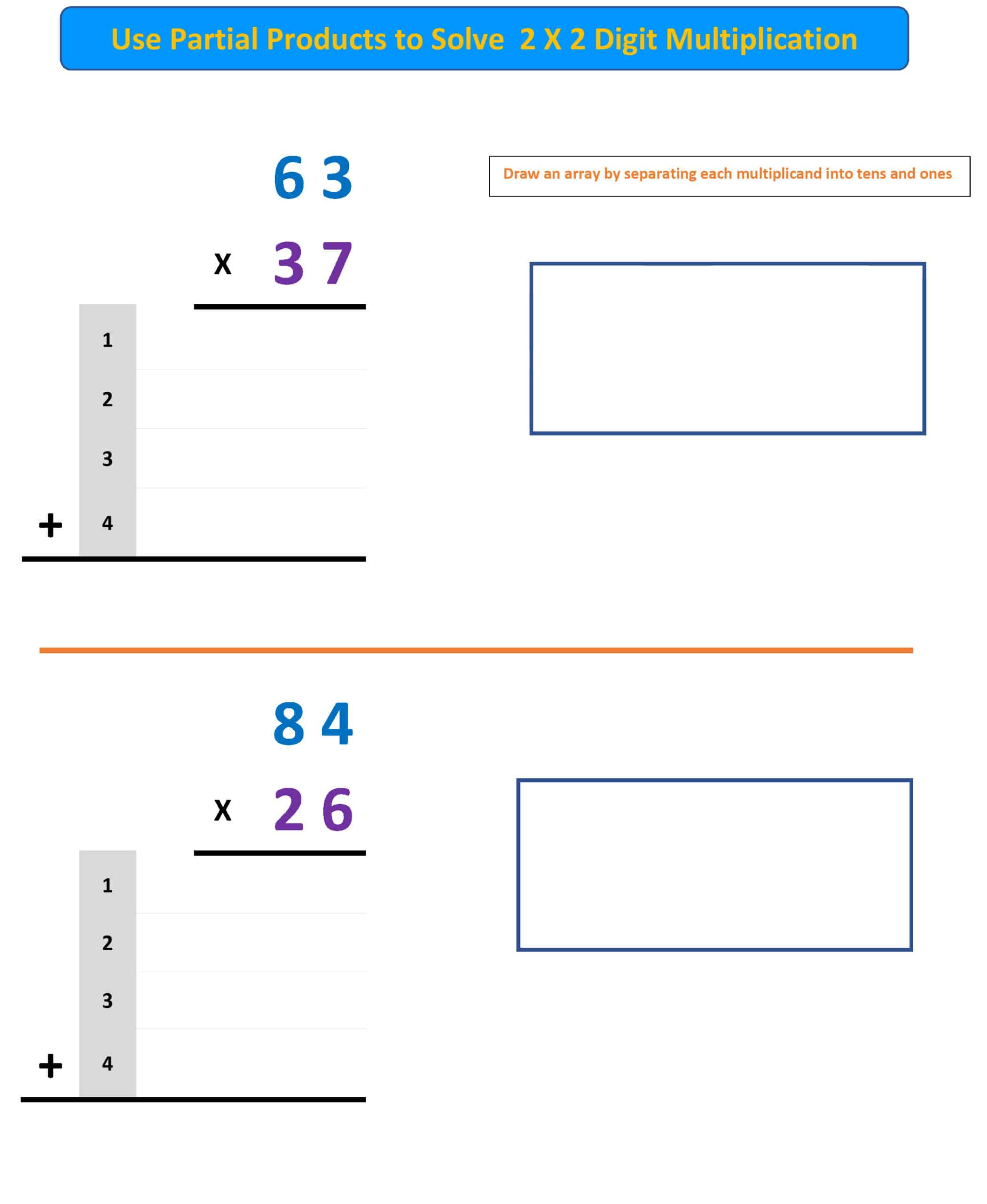 Partial Products Worksheet 2 – Mr. R.&amp;#039;S World Of Math with 2-Digit by 2-Digit Multiplication Partial Products Worksheets
