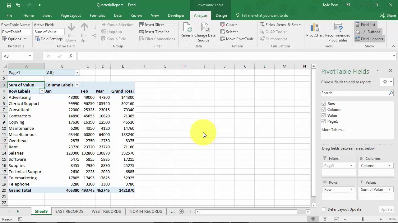 Pivot Table From Multiple Sheets Excel Exquisite &amp;amp; Pivot Table throughout Multiple Worksheets Pivot Table