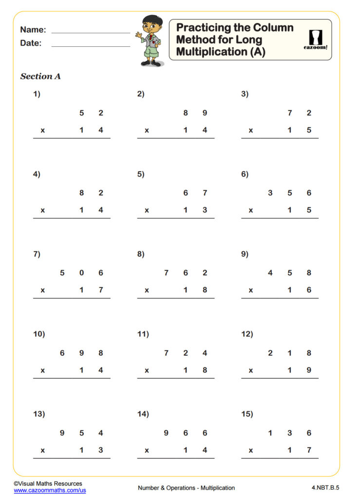 Multiplication Worksheets with Boxes | Multiplication Worksheets