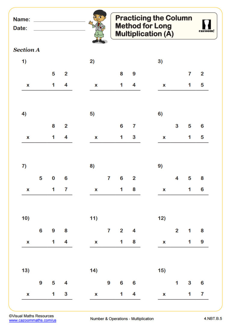 Multiplication Worksheets with Boxes | Multiplication Worksheets