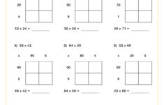 Practicing The Box Method For Multiplication (B) | Pdf Printable within 5th Grade Box Method Math Worksheet