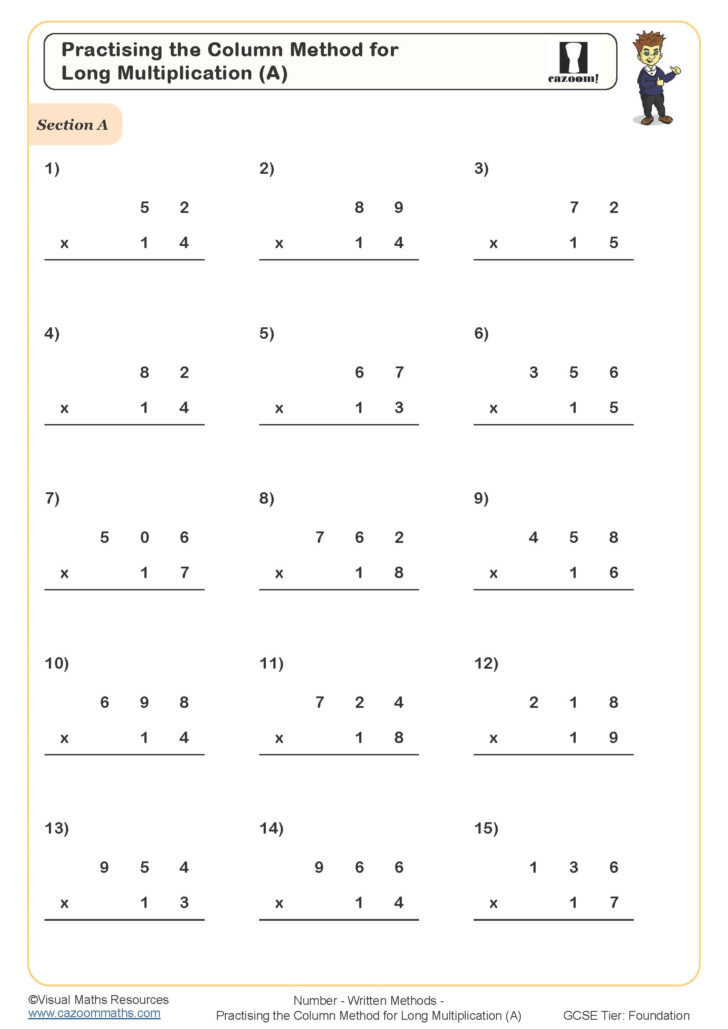 Large Number Multiplication Worksheets Large Number Multiplication Worksheets