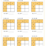 Practising The Grid Method For Long Multiplication Worksheet For Multiplication Worksheets With Boxes