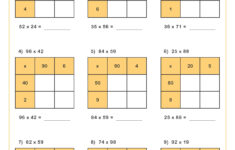 Practising The Grid Method For Long Multiplication Worksheet for Multiplication Worksheets with Boxes