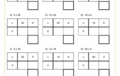 Practising The Grid Method For Short Multiplication (A) Worksheet for Multiplication Box Method Worksheets