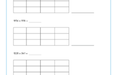 Printable Grade 5 Multiplication And Area Models Worksheets for Box Method Multiplication 5th Grade Worksheet