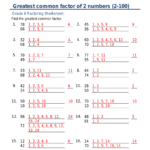 Printable Grade 6 Greatest Common Factor Worksheets Download Within Greatest Common Multiple Worksheet