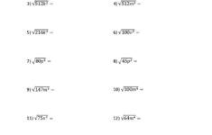 Printable Grade 9 Equations Worksheets intended for Multiplication Of Radical Expressions Worksheet