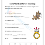 Printable Multiple Meaning Words Worksheets Download Inside Words With Multiple Meanings Worksheet