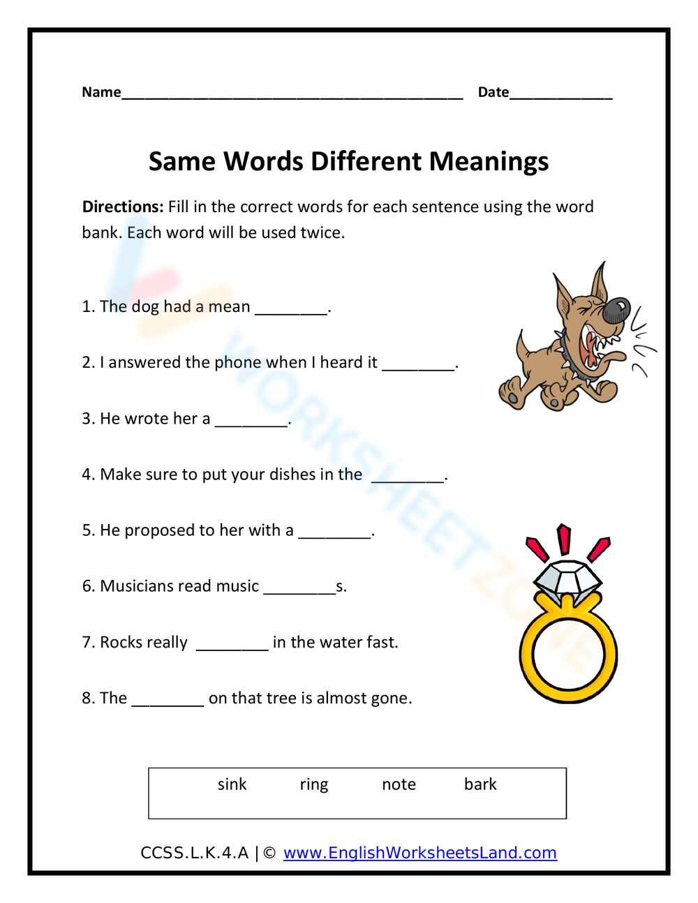 Printable Multiple Meaning Words Worksheets Download inside Words with Multiple Meanings Worksheet