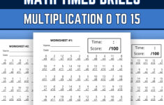 Printable Multiplication Timed Drill Worksheets, Multiplying 0 To in Multiplication Speed Drills 100 Daily Timed Tests Printable