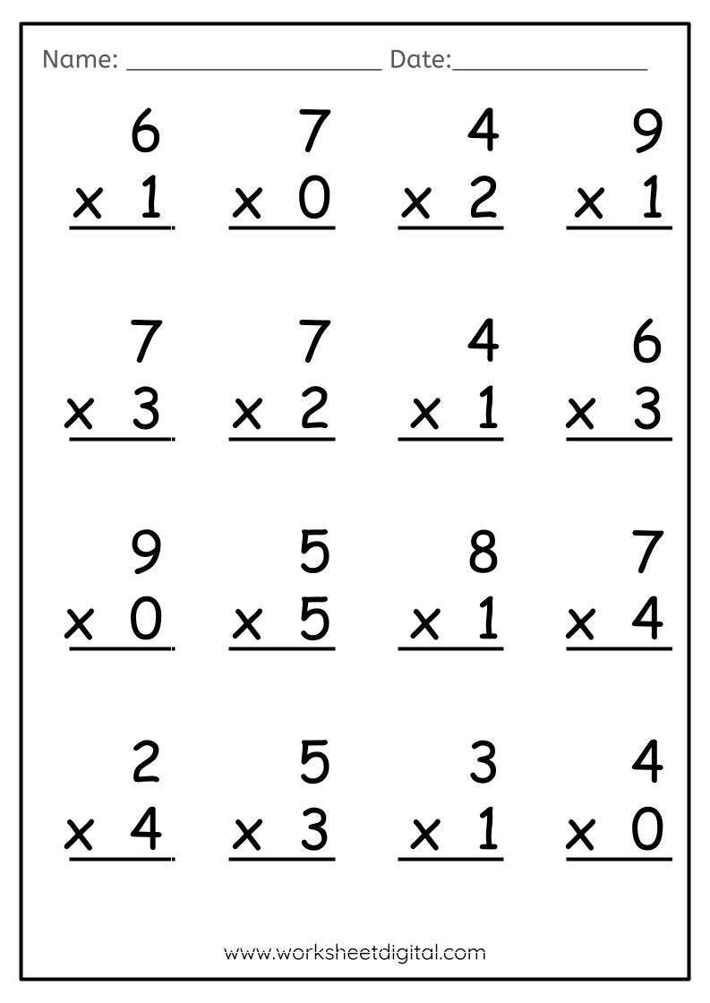 Printable Multiplication Worksheets: Single Digit Math Drills (Pdf within Math Aids Com Multiplication Worksheets