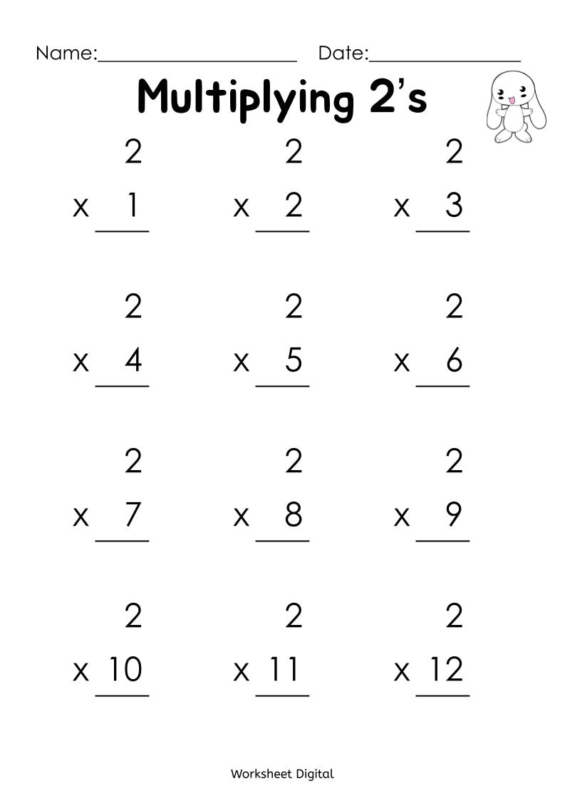 Printable Multiplication Worksheets: Times Tables 1-12 (Pdf) - Etsy within Multiplication Worksheets By 1