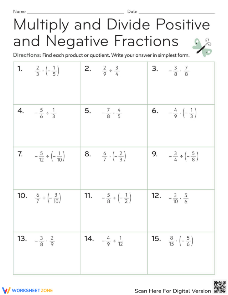 Multiplication Division Fractions Worksheets