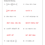 Printable Multiplying Polynomials Worksheets With Multiplication And Division Of Polynomials Worksheet