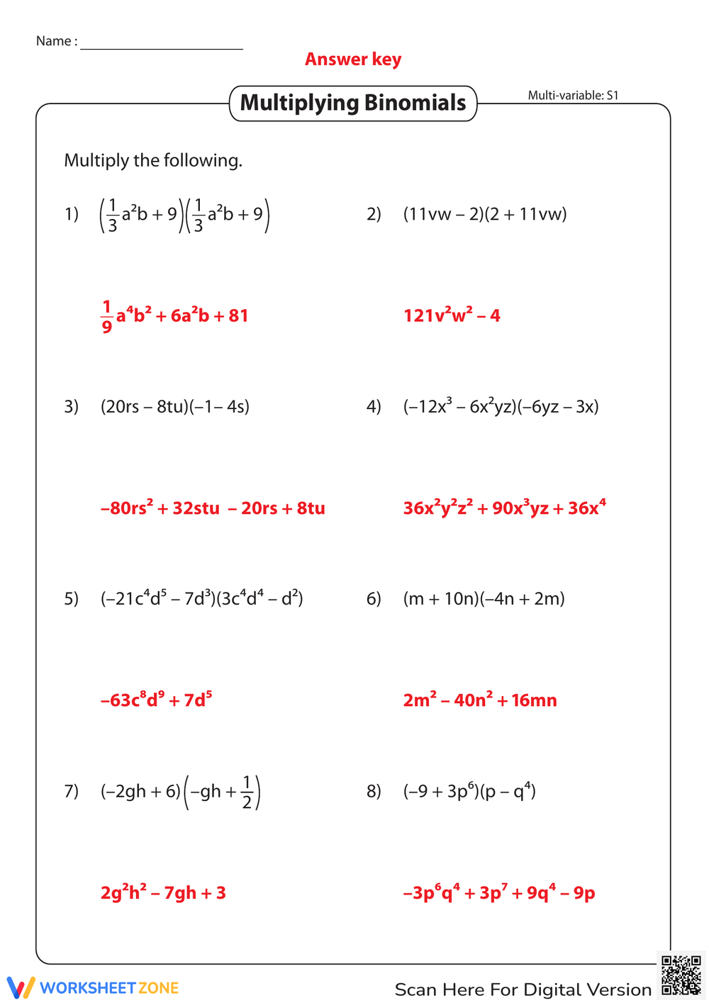 Printable Multiplying Polynomials Worksheets with Multiplication And Division Of Polynomials Worksheet