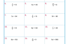 Printable One-Variable Equations Worksheets throughout Solving Equations Using Multiplication And Division Worksheet