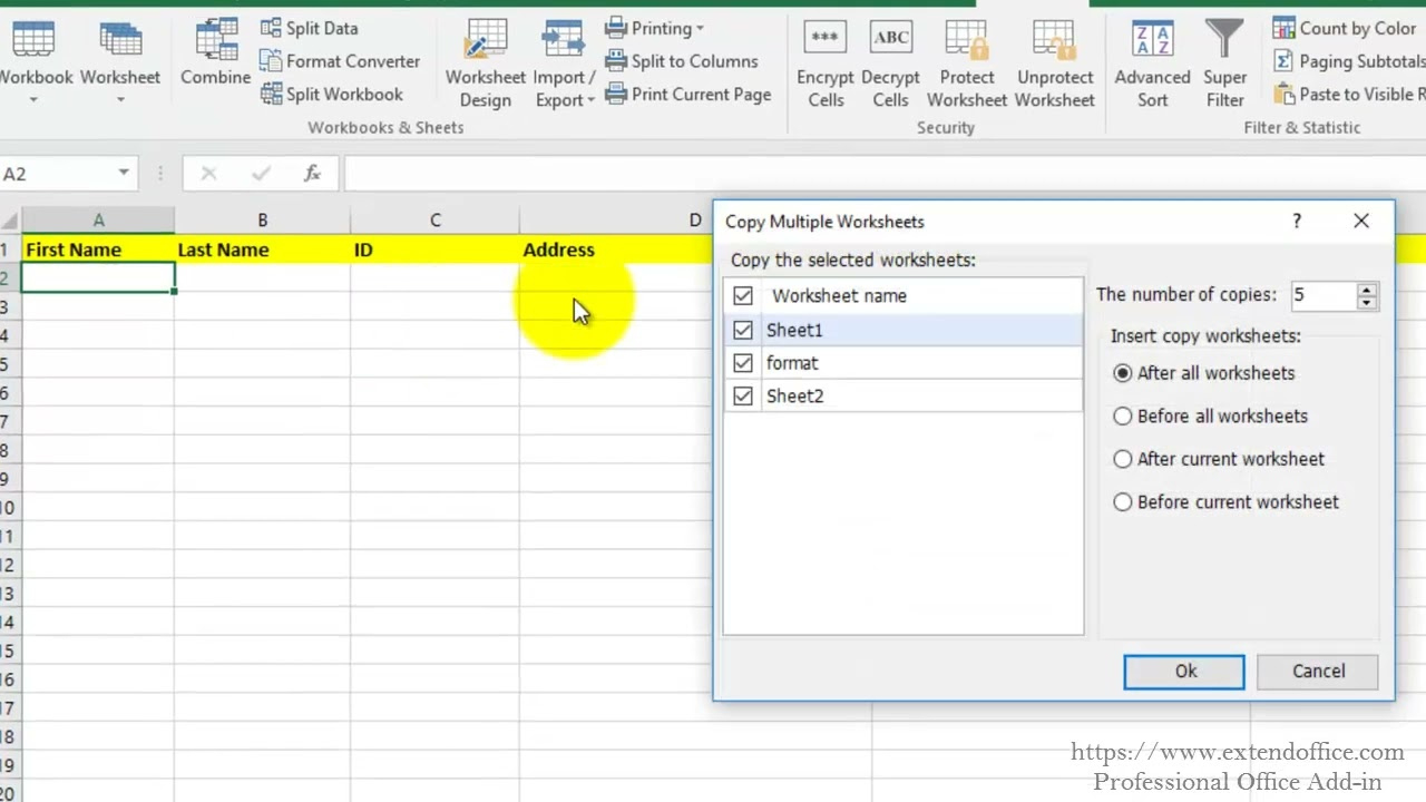 Quickly Copy Multiple Sheets (Worksheets) Multiple Times In Excel in How to Copy Multiple Worksheets