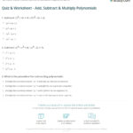 Quiz & Worksheet   Add, Subtract & Multiply Polynomials | Study For Polynomial Addition Subtraction And Multiplication Worksheet