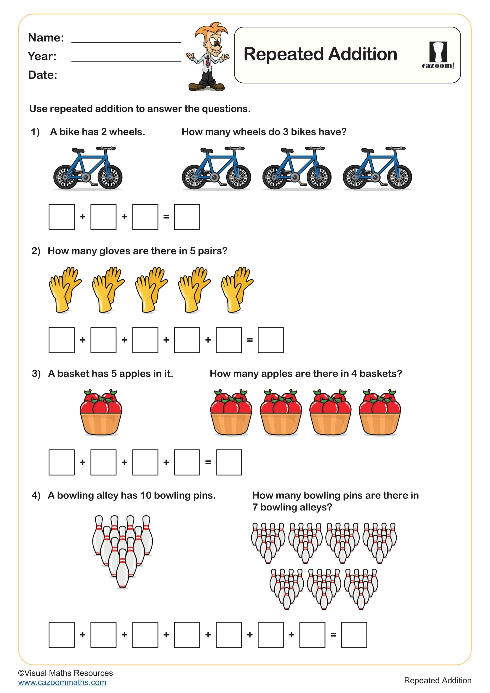 Repeated Addition | Fun And Engaging Year 1 Addition Worksheet in Multiplication Worksheets Repeated Addition