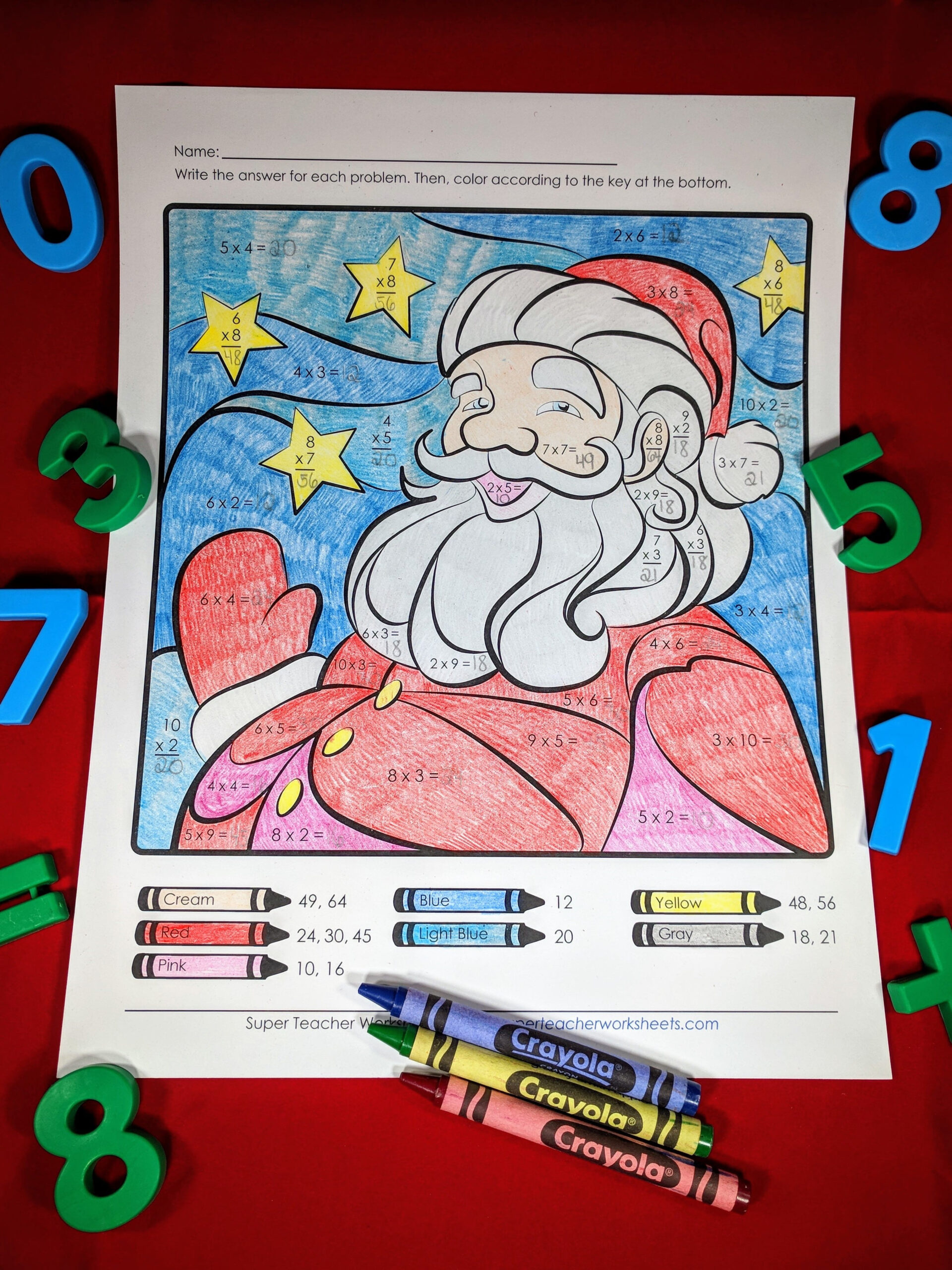 Santa Multiplication Activity for Multiplication Worksheets Super Teacher