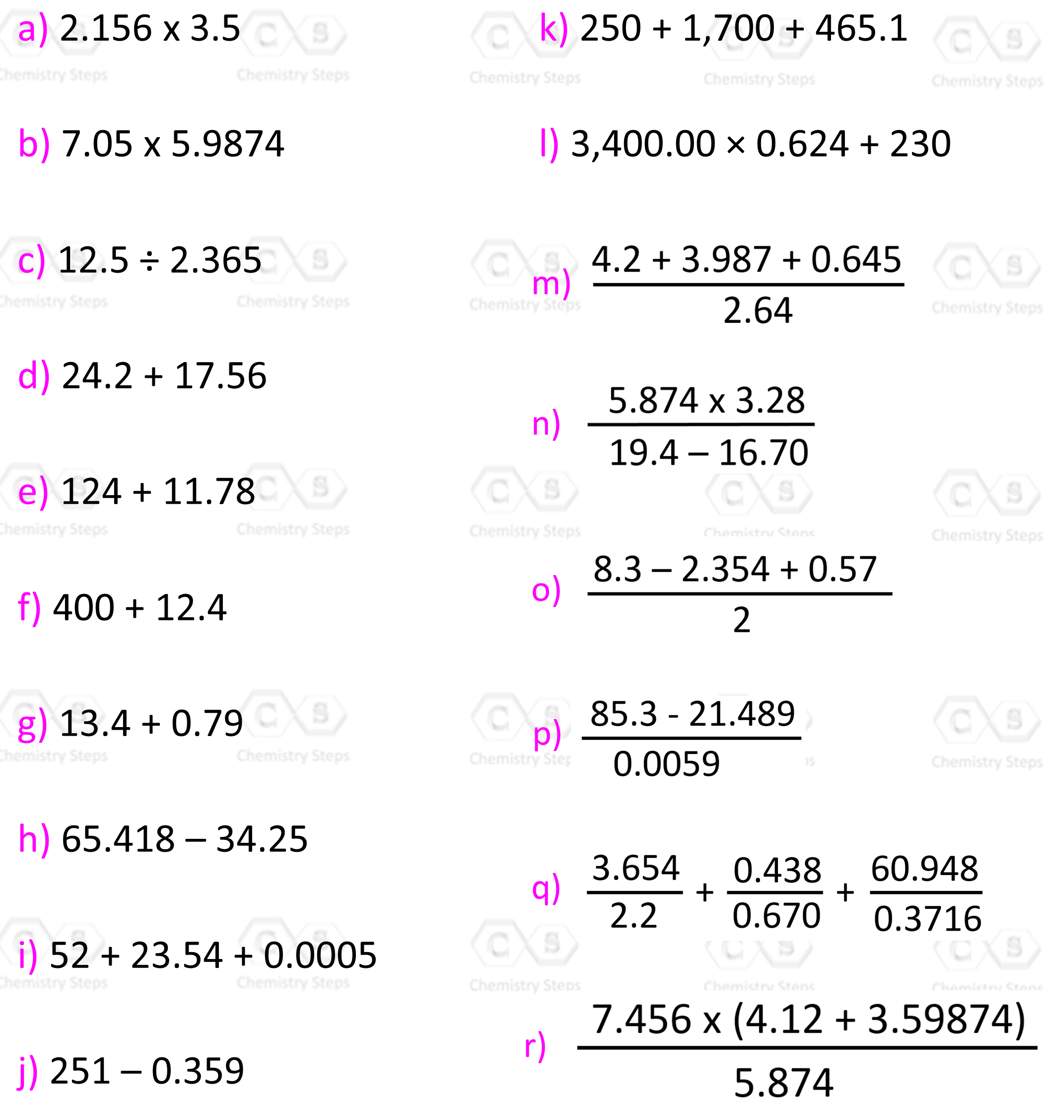 Significant Figures In Addition, Subtraction Multiplication And pertaining to Significant Figures Multiplication and Division Worksheet