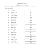 Significant Figures Worksheet: Multiplication & Division Intended For Significant Figures Multiplication And Division Worksheet