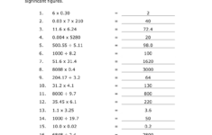 Significant Figures Worksheet: Multiplication &amp; Division intended for Significant Figures Multiplication and Division Worksheet