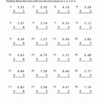 Single Digit Multiplication Up To 10 With 2Dp Sheet 1 Intended For Multiplication 1 Digit Worksheets
