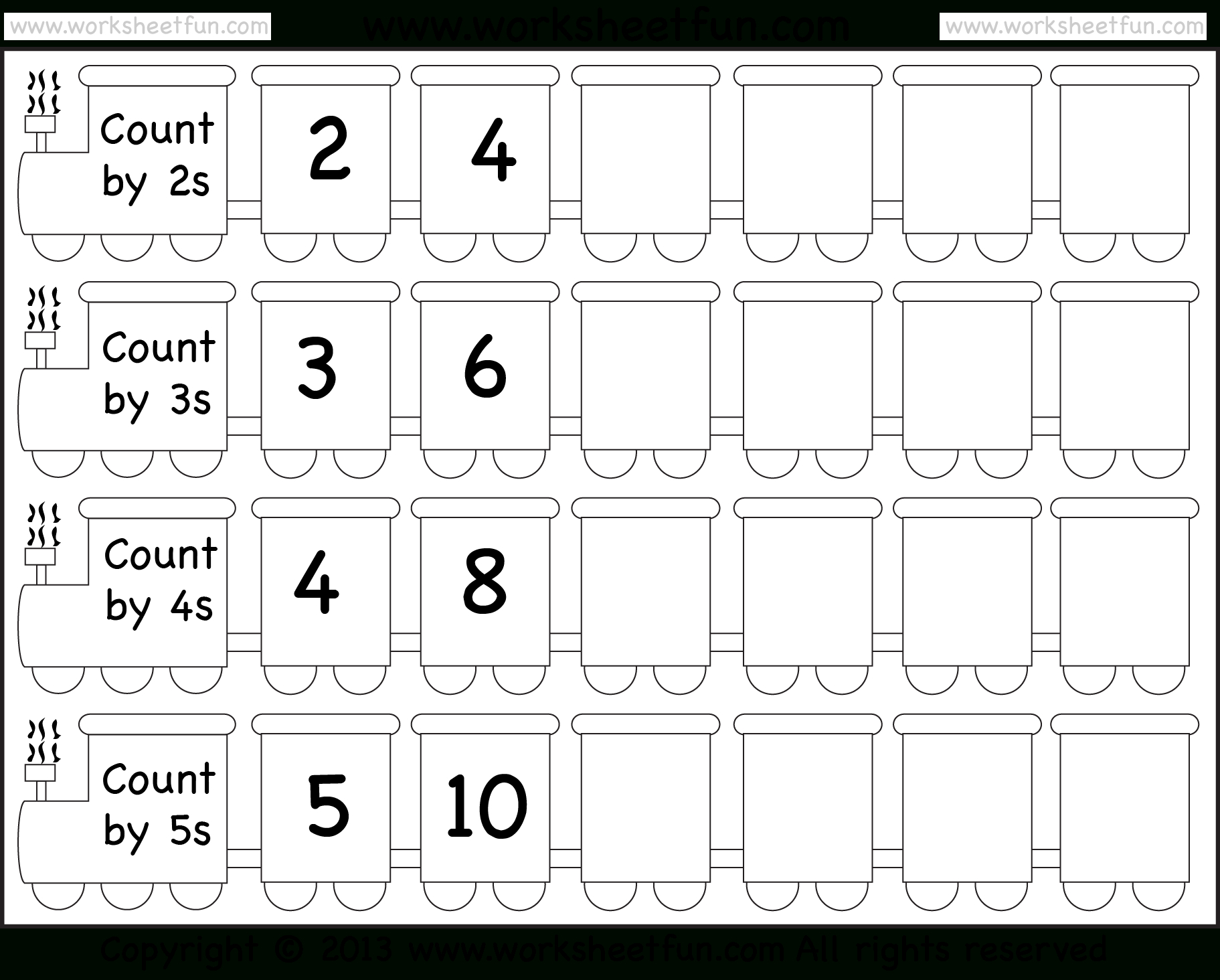 Skip Counting2, 3, 4 And 5 – Worksheet / Free Printable with regard to Skip Counting For Multiplication Worksheets