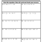 Solving Multi Step Equations Variables On Both Sides Notes Intended For Multiple Step Equations Worksheet