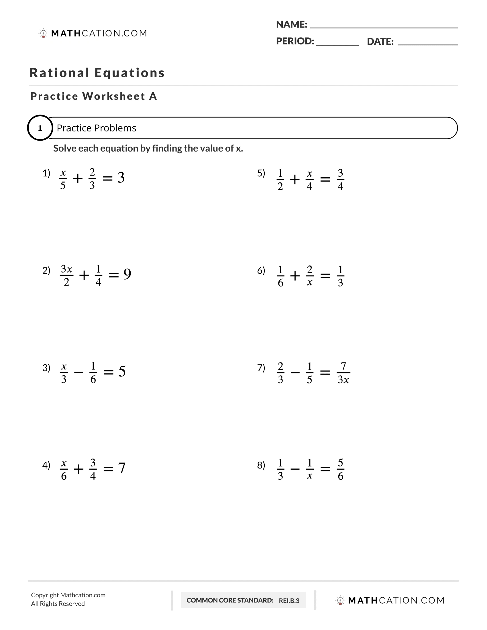 Solving Rational Equations Worksheet, Definition, And Examples with Multiplication And Division Of Rational Expressions Worksheet