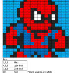 Spiderman  Addition   Coloring Squared In Multiplication Spiderman Color Sheets