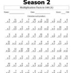 Squid Games: Season 2 Multiplication Facts To 144 (A) Name: Date Within Multiplication Facts To 144A