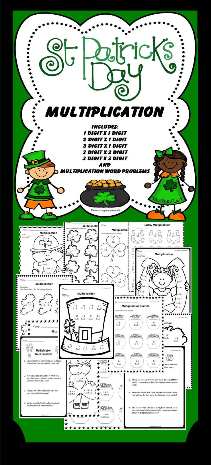 St. Patrick&amp;#039;S Day intended for St Patrick&amp;amp;#039;s Day Multiplication Worksheet