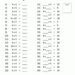 Times Table Tests   2 3 4 5 10 Times Tables Pertaining To 4 Times Table Multiplication Worksheets