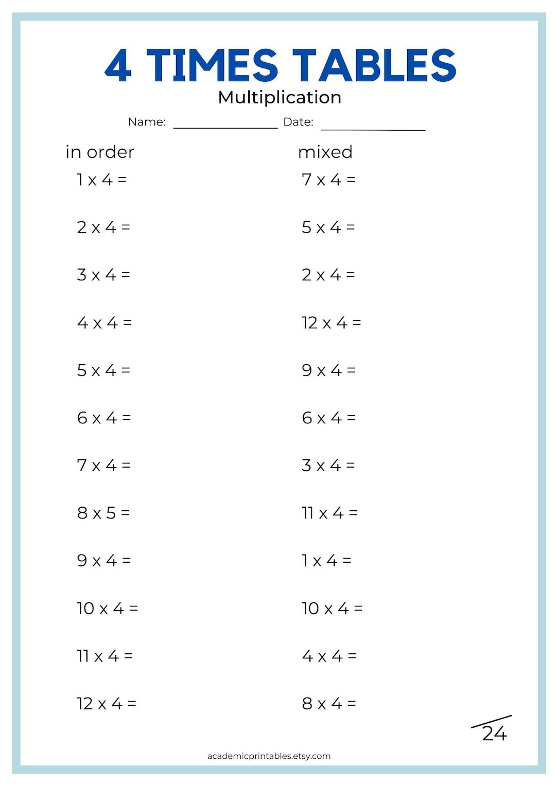Times Tables 1-12 Worksheets, Multiplication Tables Printable With for Multiplication Facts 1 12 Worksheets